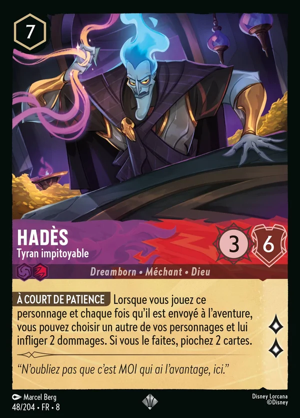 Hadès - Tyran impitoyable — Disney Lorcana Personnage card from The Reign of Jafar