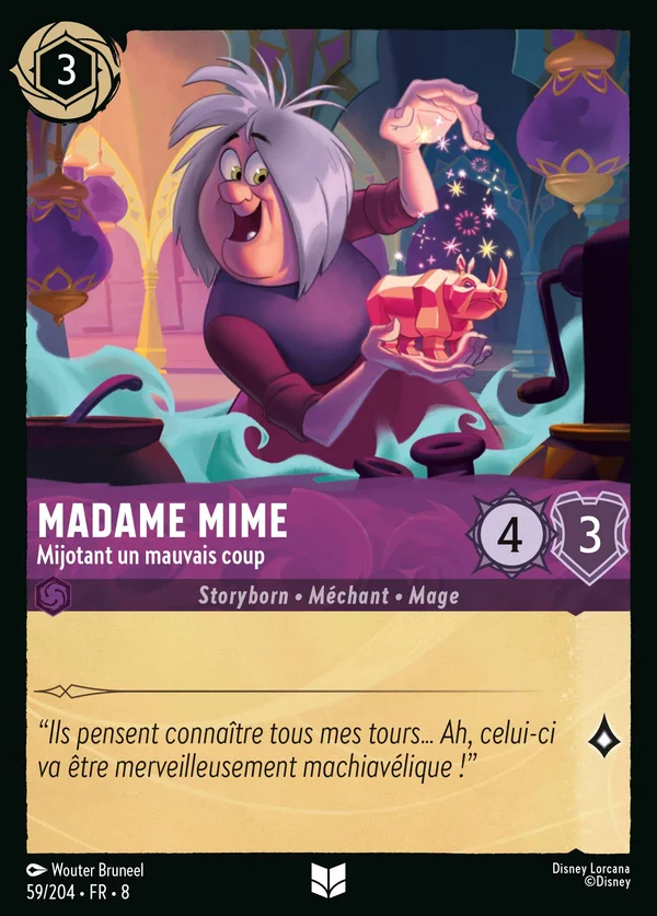 Madame Mime - Mijotant un mauvais coup — Disney Lorcana Personnage card from The Reign of Jafar