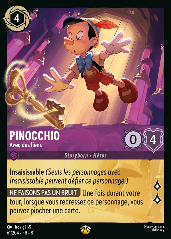 Pinocchio - Avec des liens — Disney Lorcana Personnage card from The Reign of Jafar