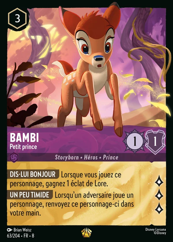 Bambi - Petit prince — Disney Lorcana Personnage card from The Reign of Jafar