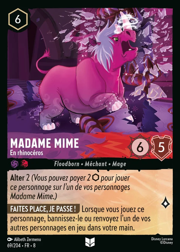 Madame Mime - En rhinocéros — Disney Lorcana Personnage card from The Reign of Jafar