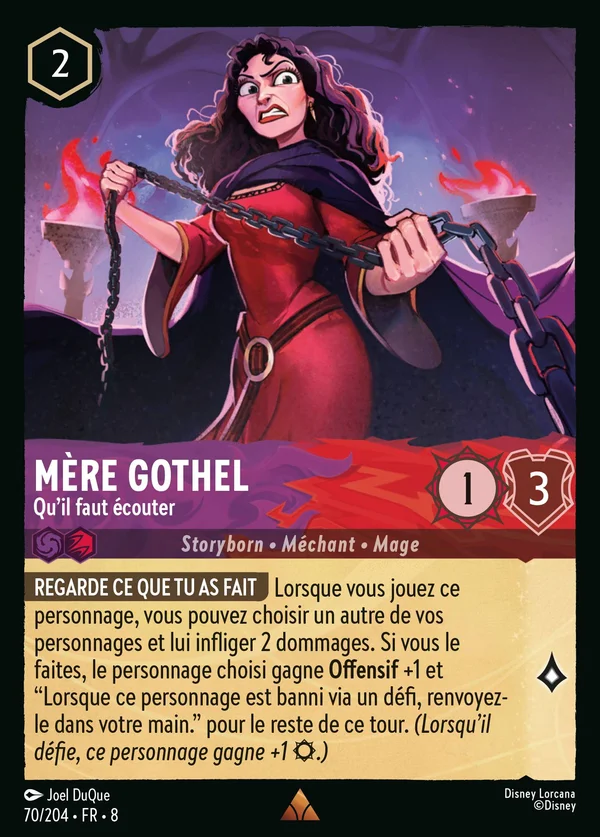 Mère Gothel - Qu'il faut écouter — Disney Lorcana Personnage card from The Reign of Jafar