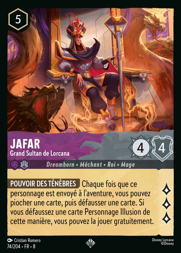 Jafar - Grand Sultan de Lorcana — Disney Lorcana Personnage card from The Reign of Jafar