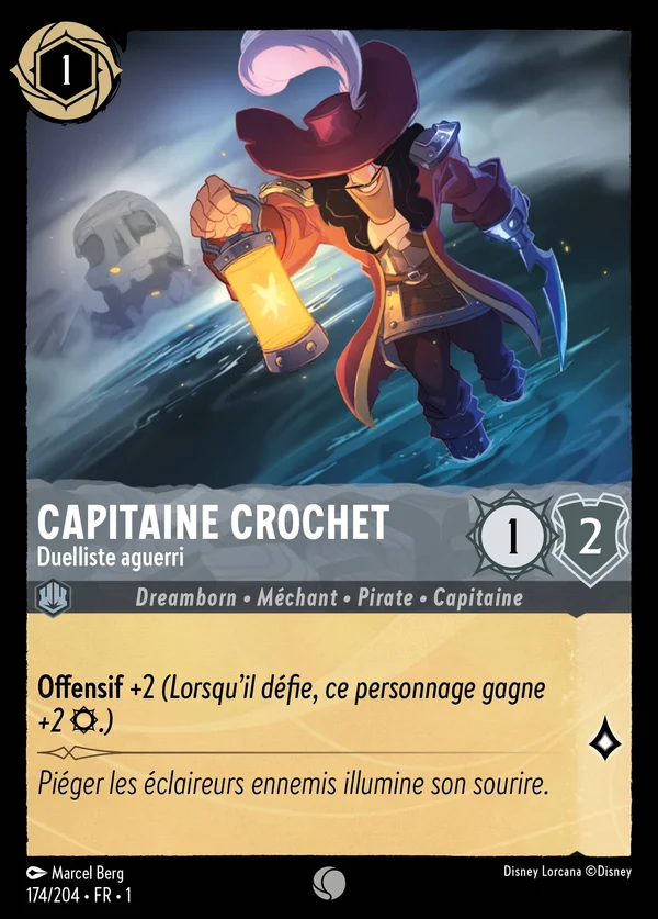Capitaine Crochet - Duelliste aguerri — Disney Lorcana Personnage card from The First Chapter