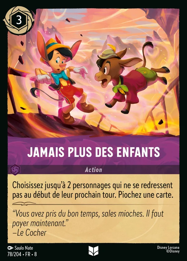 Jamais plus des enfants — Disney Lorcana Action card from The Reign of Jafar
