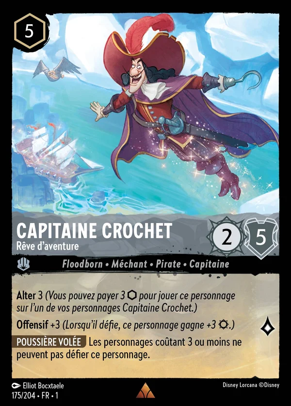 Capitaine Crochet - Rêve d'aventure — Disney Lorcana Personnage card from The First Chapter
