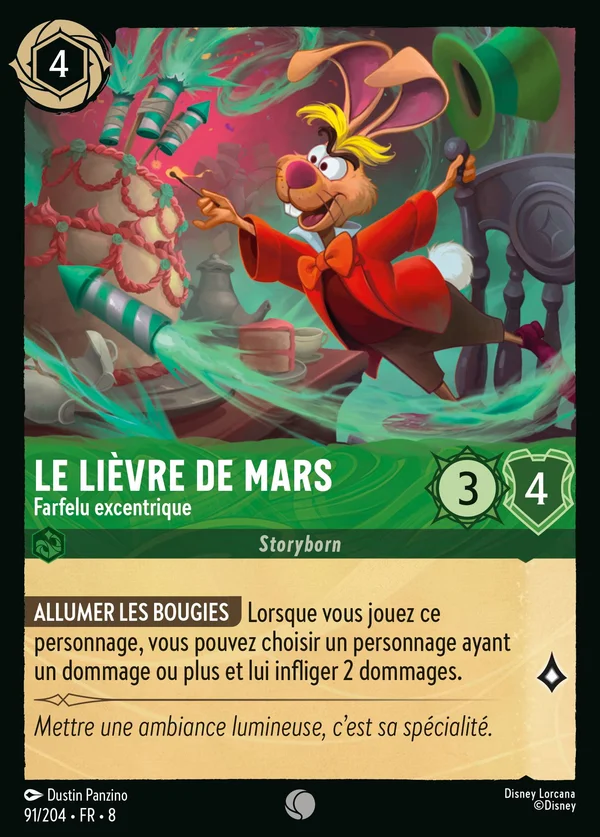 Le Lièvre de Mars - Farfelu excentrique — Disney Lorcana Personnage card from The Reign of Jafar