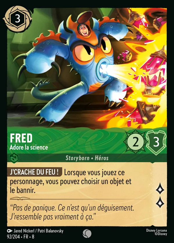 Fred - Adore la science — Disney Lorcana Personnage card from The Reign of Jafar