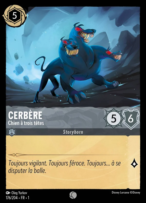 Cerbère - Chien à trois têtes — Disney Lorcana Personnage card from The First Chapter