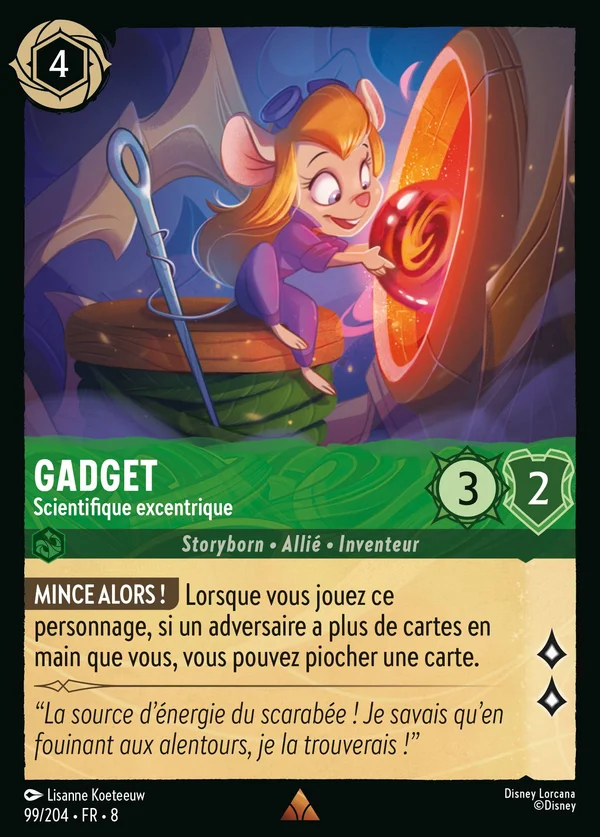 Gadget - Scientifique excentrique — Disney Lorcana Personnage card from The Reign of Jafar