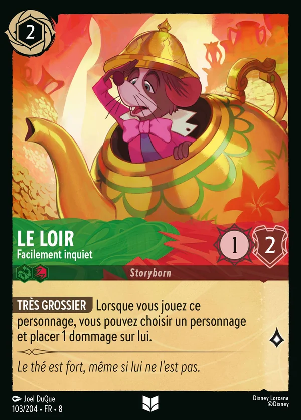 Le Loir - Facilement inquiet — Disney Lorcana Personnage card from The Reign of Jafar