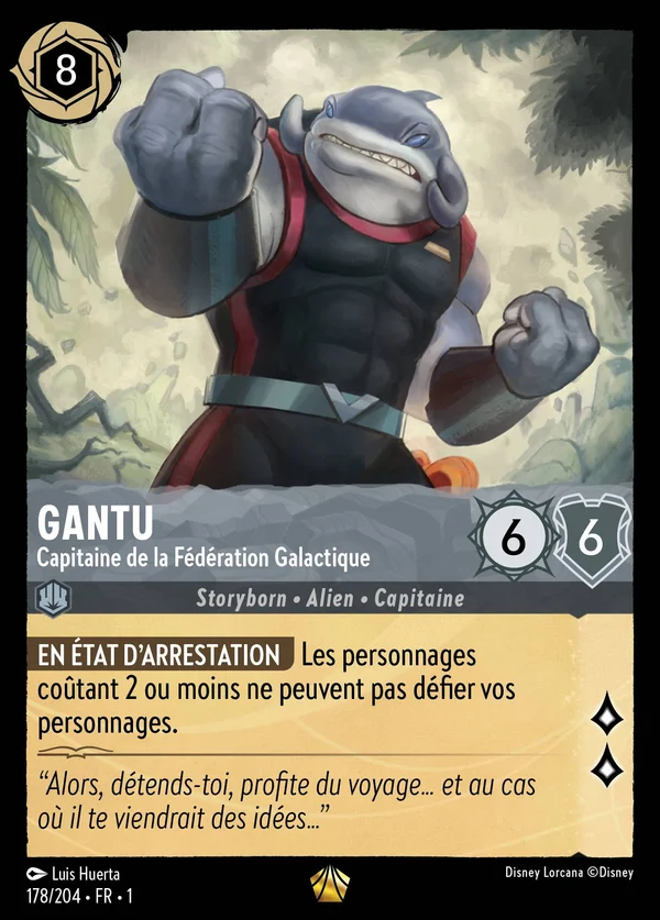 Gantu - Capitaine de la Fédération Galactique — Disney Lorcana Personnage card from The First Chapter