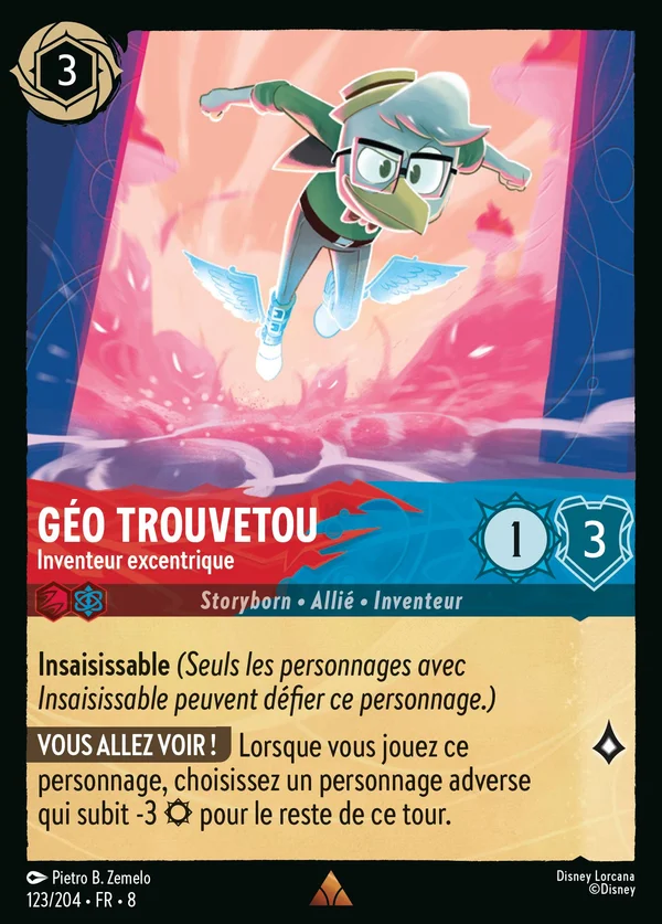Géo Trouvetou - Inventeur excentrique — Disney Lorcana Personnage card from The Reign of Jafar