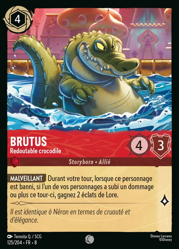 Brutus - Redoutable crocodile — Disney Lorcana Personnage card from The Reign of Jafar