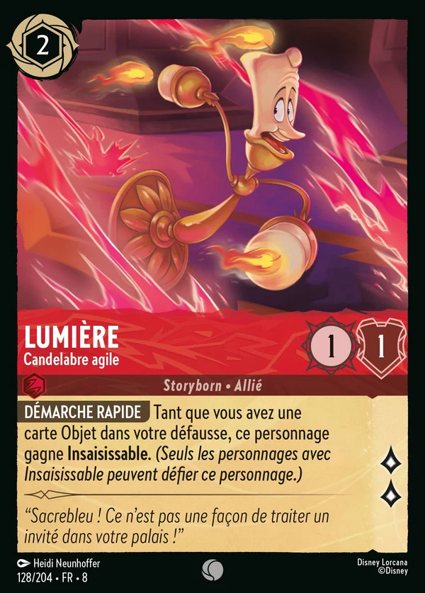 Lumière - Candelabre agile — Disney Lorcana Personnage card from The Reign of Jafar