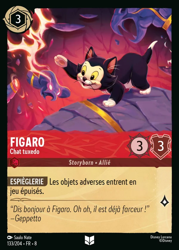 Figaro - Chat tuxedo — Disney Lorcana Personnage card from The Reign of Jafar