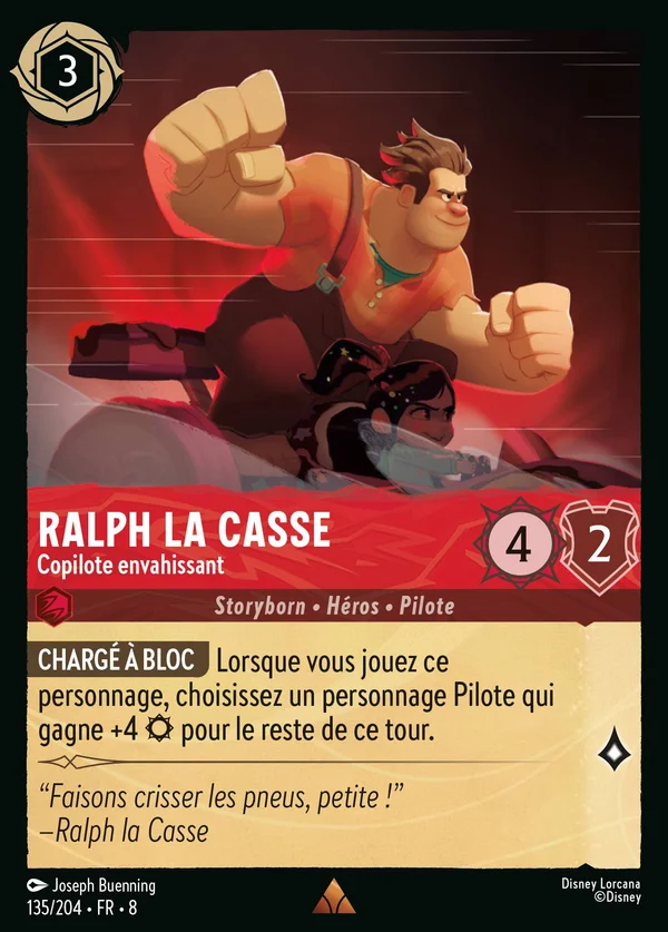 Ralph la Casse - Copilote envahissant — Disney Lorcana Personnage card from The Reign of Jafar