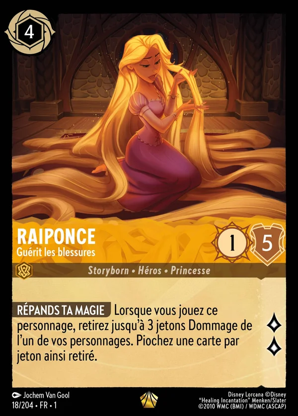 Raiponce - Guérit les blessures — Disney Lorcana Personnage card from The First Chapter