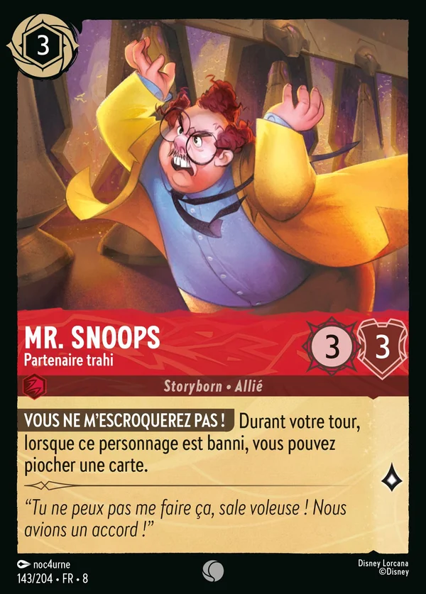 Mr. Snoops - Partenaire trahi — Disney Lorcana Personnage card from The Reign of Jafar