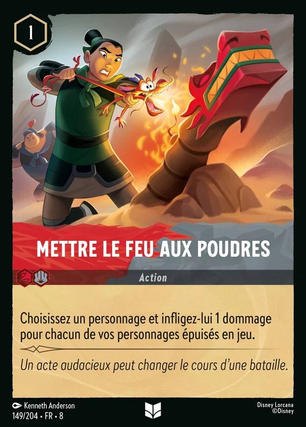 Mettre le feu aux poudres — Disney Lorcana Action card from The Reign of Jafar