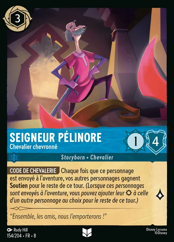 Seigneur Pélinore - Chevalier chevronné — Disney Lorcana Personnage card from The Reign of Jafar