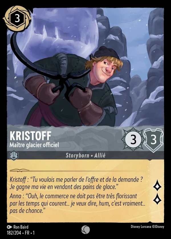 Kristoff - Maître glacier officiel — Disney Lorcana Personnage card from The First Chapter