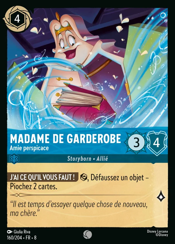 Madame De Garderobe - Amie perspicace — Disney Lorcana Personnage card from The Reign of Jafar