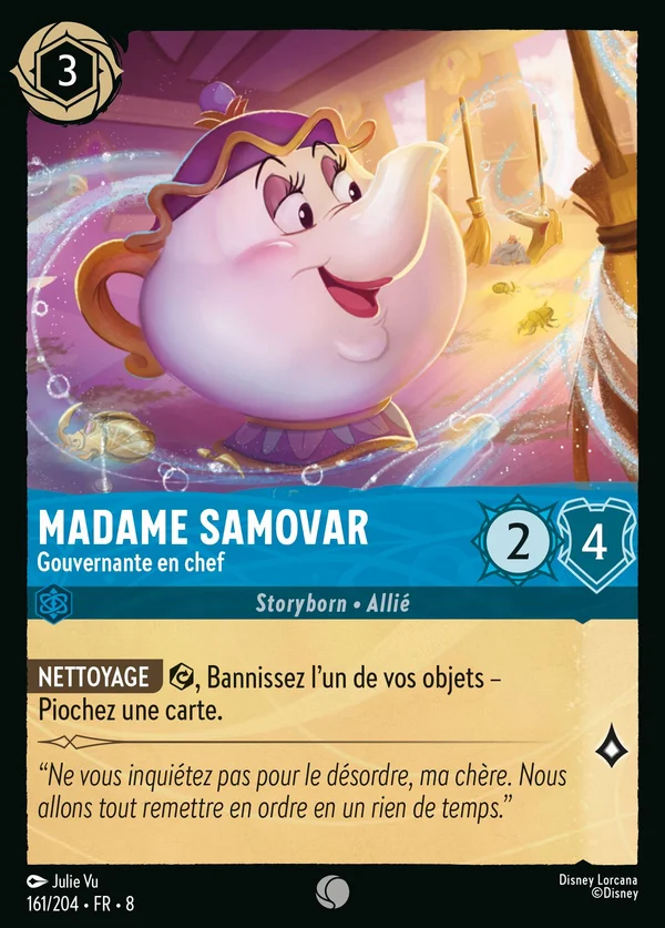 Madame Samovar - Gouvernante en chef — Disney Lorcana Personnage card from The Reign of Jafar