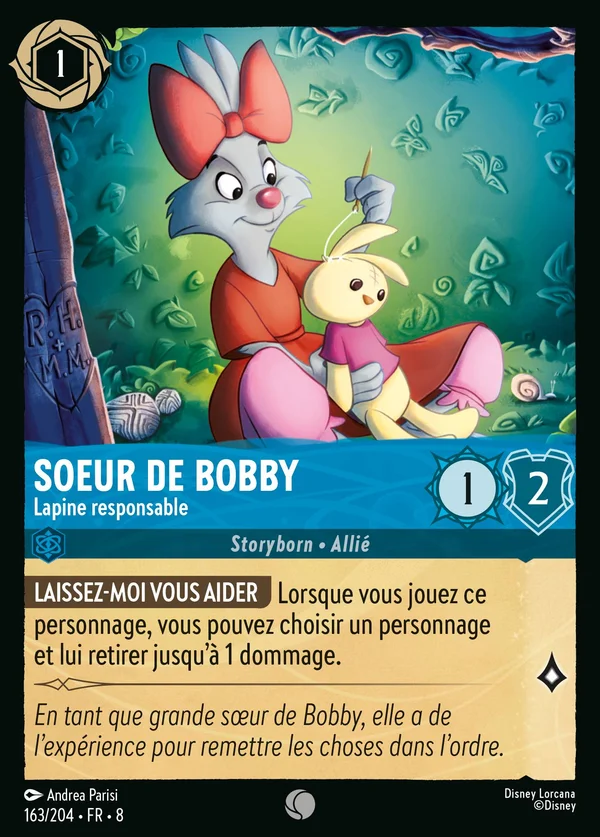 Soeur de Bobby - Lapine responsable — Disney Lorcana Personnage card from The Reign of Jafar