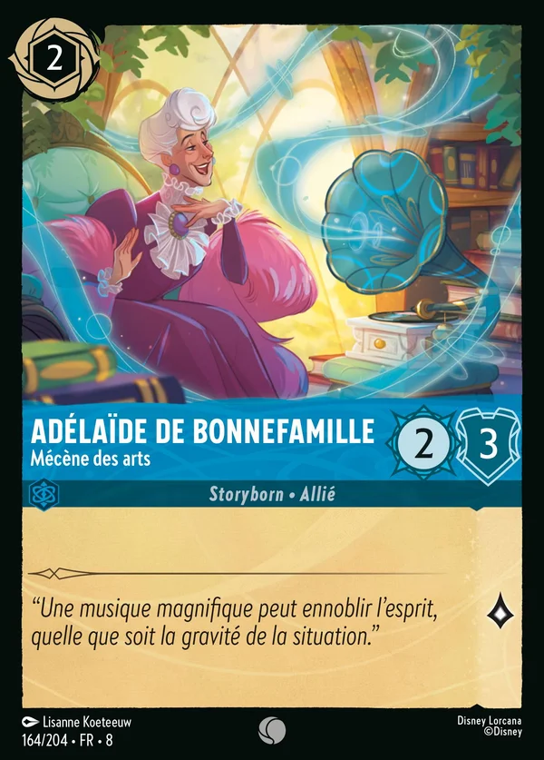 Adélaïde De Bonnefamille - Mécène des arts — Disney Lorcana Personnage card from The Reign of Jafar
