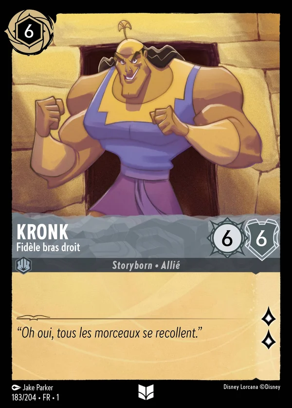 Kronk - Fidèle bras droit — Disney Lorcana Personnage card from The First Chapter
