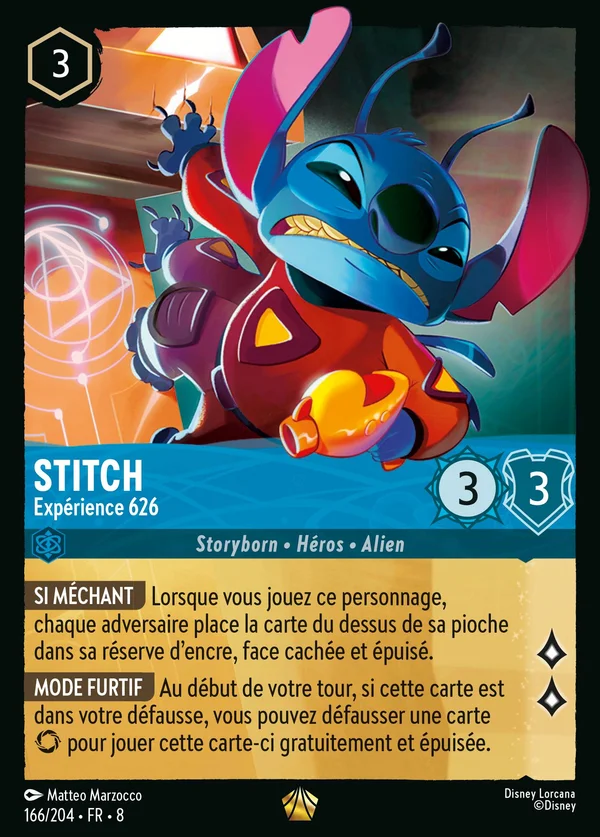 Stitch - Expérience 626 — Disney Lorcana Personnage card from The Reign of Jafar