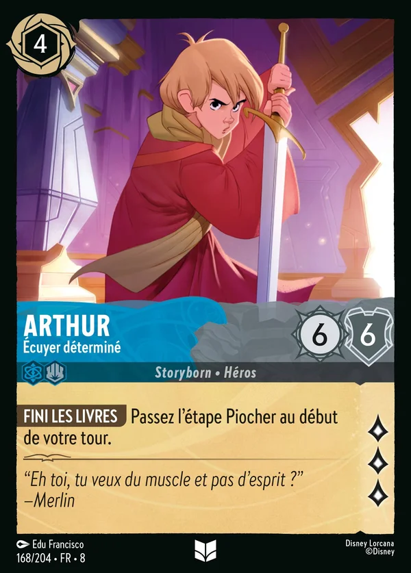 Arthur - Écuyer déterminé — Disney Lorcana Personnage card from The Reign of Jafar