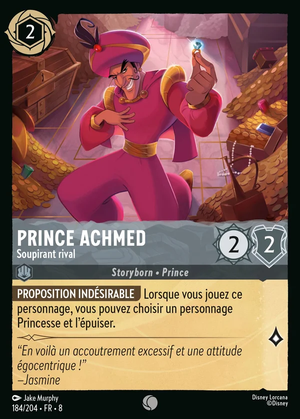Prince Achmed - Soupirant rival — Disney Lorcana Personnage card from The Reign of Jafar