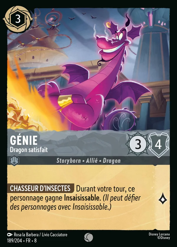 Génie - Dragon satisfait — Disney Lorcana Personnage card from The Reign of Jafar
