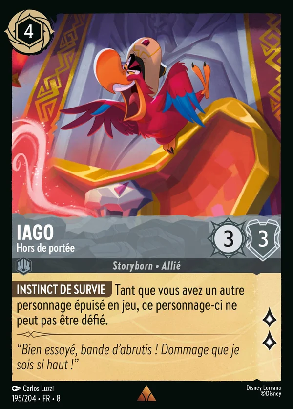 Iago - Hors de portée — Disney Lorcana Personnage card from The Reign of Jafar
