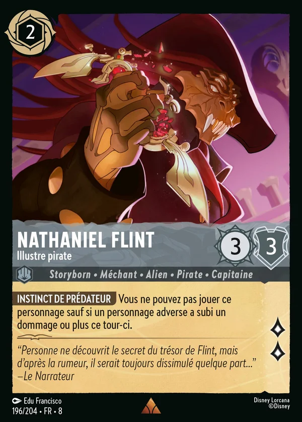 Nathaniel Flint - Illustre pirate — Disney Lorcana Personnage card from The Reign of Jafar
