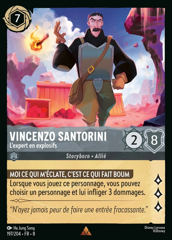Vincenzo Santorini - L'expert en explosifs — Disney Lorcana Personnage card from The Reign of Jafar