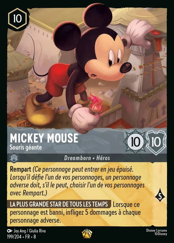 Mickey Mouse - Souris géante — Disney Lorcana Personnage card from The Reign of Jafar