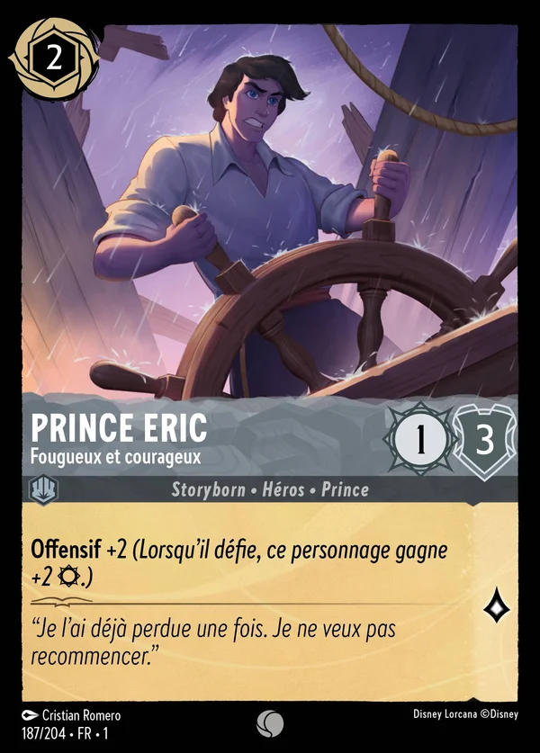 Prince Eric - Fougueux et courageux — Disney Lorcana Personnage card from The First Chapter