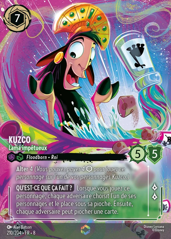 Kuzco - Lama impétueux — Disney Lorcana Personnage card from The Reign of Jafar