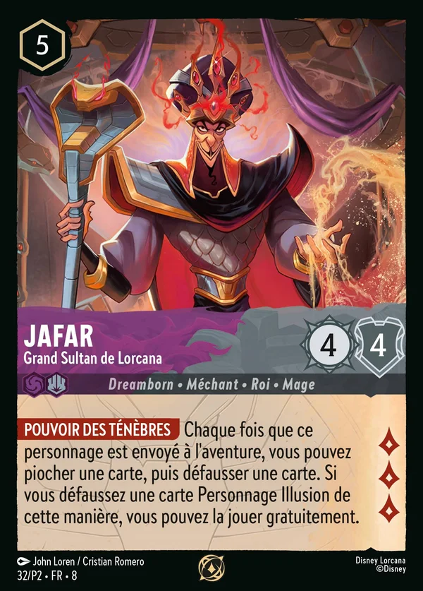 Jafar - Grand Sultan de Lorcana — Disney Lorcana Personnage card from The Reign of Jafar