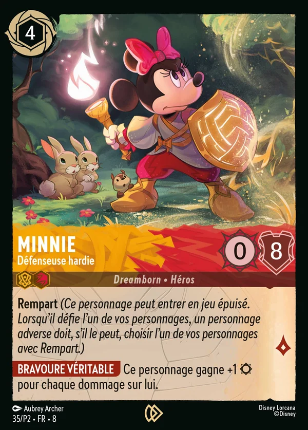Minnie - Défenseuse hardie — Disney Lorcana Personnage card from The Reign of Jafar
