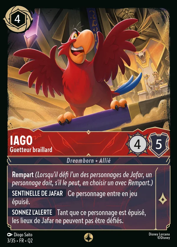 Iago - Guetteur braillard — Disney Lorcana Personnage card from Illumineer's Quest: Palace Heist