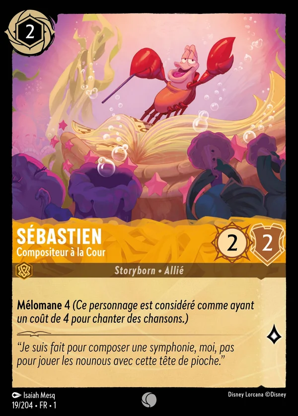 Sébastien - Compositeur à la Cour — Disney Lorcana Personnage card from The First Chapter