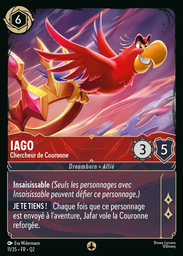 Iago - Chercheur de Couronne — Disney Lorcana Personnage card from Illumineer's Quest: Palace Heist