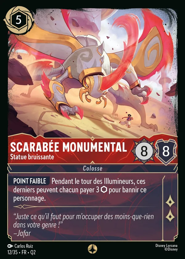 Scarabée monumental - Statue bruissante — Disney Lorcana Personnage card from Illumineer's Quest: Palace Heist