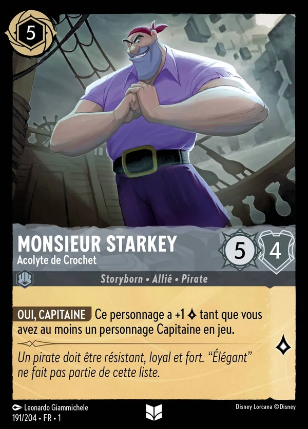 Monsieur Starkey - Acolyte de Crochet — Disney Lorcana Personnage card from The First Chapter
