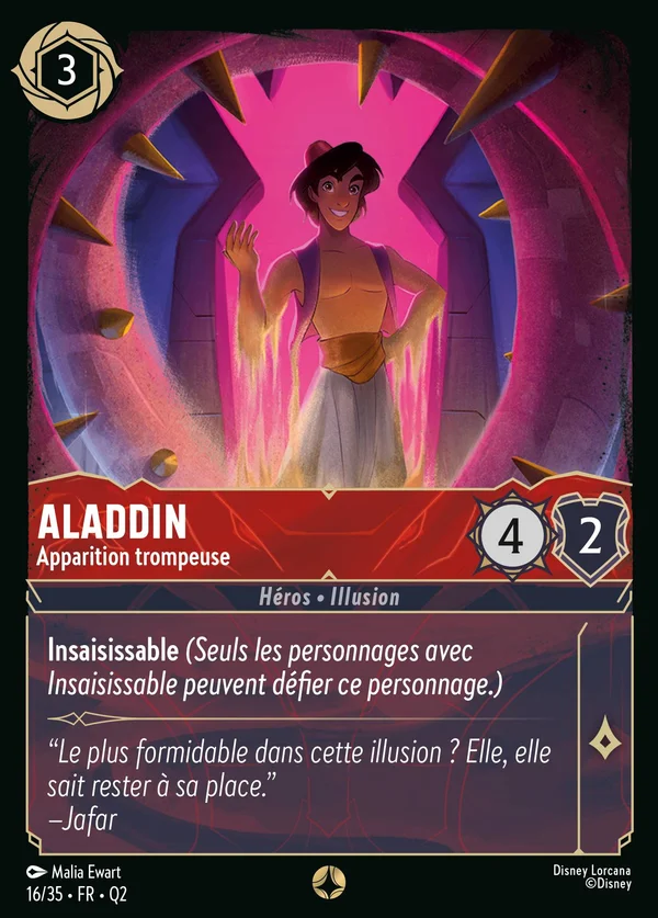 Aladdin - Apparition trompeuse — Disney Lorcana Personnage card from Illumineer's Quest: Palace Heist