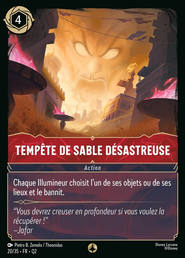 Tempête de sable désastreuse — Disney Lorcana Action card from Illumineer's Quest: Palace Heist